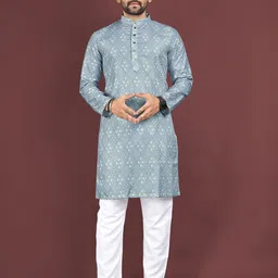 Leipzig Fashion Men Geometric Kurta-picture-52