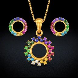 Joyalukkas Gold 22K Radiant Hues Navratna Sets for Women-image-20