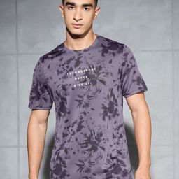 Technosport Abstract Printed Anti Static Slim Fit T-Shirt-image-64