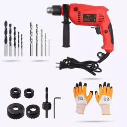 Hillgrove 700 W Power Drill Machine, 10 Pcs HSS, Wood & Wood Hole Saw Bits Combo, HGCM392M1 image 3