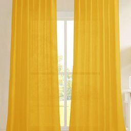 HOMEMONDE Mustard Set of 2 Sheer Door Curtain-image-79