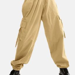 IZF Khaki Unisex Cargo Parachute Pants-image-27