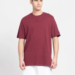 adidas Maroon Loose Fit Sports T-Shirt-image-94