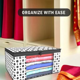 Kuber Industries White & Black 12 Pieces Printed Foldable Multi Utility Organisers image 3
