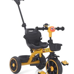 Plug & Play Kids Tricycle with Height Adjustable Parental Handle & Seat Belt - Yellow-24