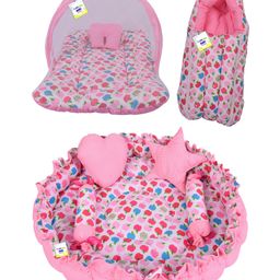 Toddylon Baby Bedding for New Born Mosquito Net Bed Sleeping Bag & Reversible Baby Nest Tub Bed -  Pink-22