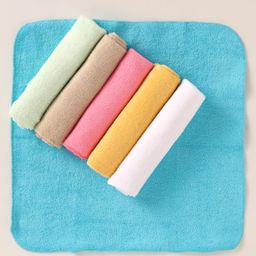 Ben Benny Terry Knit Hand and Face Towels Solid Colour Pack of 6 L 26.5 x B 26.5 cm - Light Blue & Yellow-picture-23