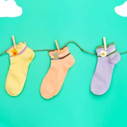 Yellow Bee Cotton Pack Of 3 Floral Designed Socks - Yellow Peach & Purple-picture-0