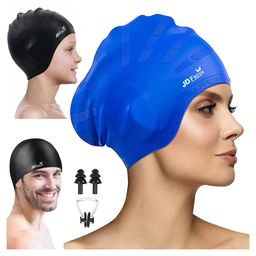 JD FRESH Silicone Swimming Cap - Blue-14