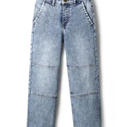 Pine Kids Denim Woven Full Length Cut & Sew Washed Jeans - Light Blue-picture-27
