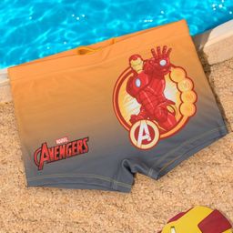 Marvel by Yellow Bee Avengers Featuring Iron Man Printed Swim Shorts - Orange & Grey-image-89