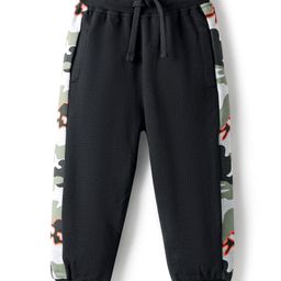 Babyhug French Terry Full Length Lounge Pants with Pocket & Camouflage Print - Black-image-46