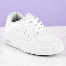 Lil Lollipop Solid Lace Up Shoes - White-image-9