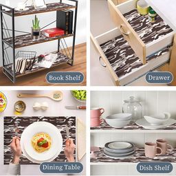 Kuber Industries Brown & Cream Colored Printed Shelf Liner Organisers image 5