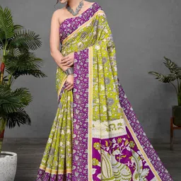Panzora Ajrak Block Block Print Saree image 3