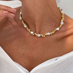 StyleCast x Revolte Gold-Plated Artificial Beaded Enamelled Minimal Necklace-image-74