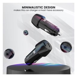 Portronics POR-1749 40W Car Power 14 Fast Car Charger with Dual Type-C Output PD Power Delivery 40 Watts Total Adapter Compatible with Most Cars and Cellular Phones-Black image 4
