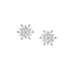 Sparkles Lab Grown Diamond 1.4 Carat Round Snowflake Stud Earrings for Women-image-90