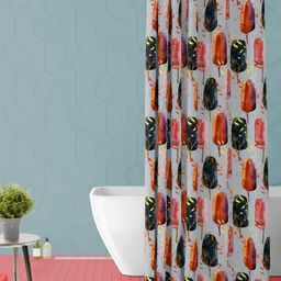 ArtzFolio Grey & Black Abstract Printed Waterproof Shower Curtain-10