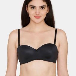 Zivame Black Medium Coverage Balconette Bra-image-52