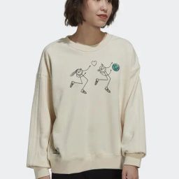 Adidas Originals Beige Cotton Printed Sweatshirt-picture-39