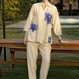 Zeyo Floral Printed Shirt Collar Shirt With Trousers-picture-56