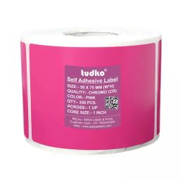 Tudko 50x75 mm 80 GSM 1 UP Self Adhesive Paper Label Pink-image-91