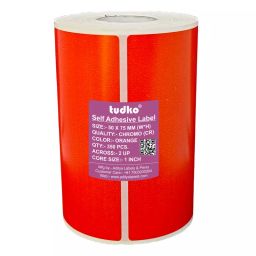 Tudko 50x75 mm 80 GSM 2 UP Self Adhesive Paper Label Orange-image-80