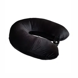 ANA Black Fibre Filled Faux Velvet Breathable Travel Pillow-picture-28