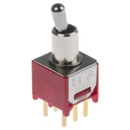 RS PRO Toggle Switch PCB Mount On-(On) DPDT Through Hole Terminal, 7347185P-71
