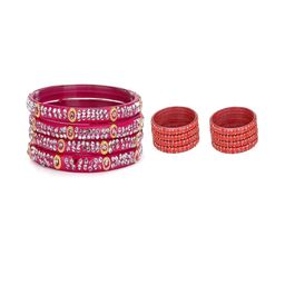 SOMIL Set of 12 Pink Alloy Bangles-image-83