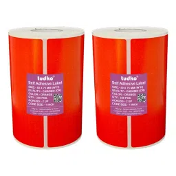 Tudko 50x75 mm 80 GSM 2 UP Self Adhesive Paper Label Orange (Pack of 2 Pcs)-image-80