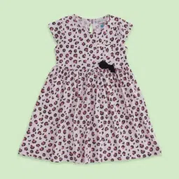 Pantaloons Junior Pink & Black Cotton Printed Dress-picture-41