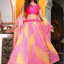 Indi Inside Pink Printed Unstitched Lehenga Choli Set With Dupatta-image-40