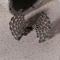 Priyaasi Oxidized Silver-Plated Wings Cocktail Ring-image-34