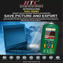 HTC Smart Oscilloscope Graph Multimeter 600 Ω to 60 MΩ Resistance, DSO-1008S image 3