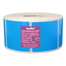 Tudko 40x40 mm 80 GSM 1 UP Self Adhesive Paper Label Blue-image-80