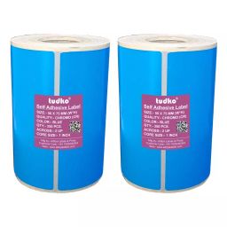 Tudko 50x75 mm 80 GSM 2 UP Self Adhesive Paper Label Blue (Pack of 2 Pcs)-image-28