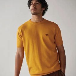 ANDAMEN Mustard Regular Fit Crew T-Shirt-image-69