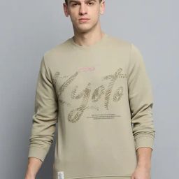 Showoff Beige Cotton Regular Fit Printed Sweatshirt-picture-23