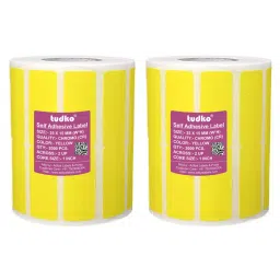 Tudko 35x15 mm 80 GSM 2 UP Self Adhesive Paper Label Yellow (Pack of 2 Pcs)-image-15