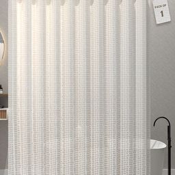 Aura White Printed Waterproof ShowerCurtainWithHooks-image-69