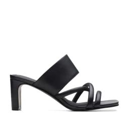 Clarks Women's Seren65 Black Cross Strap Sandals-image-68