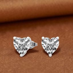 Sparkles 14Kt Gold Heart Solitaire Stud Earrings With 0.75 Carat Lab Grown Diamond- 1.38 g-picture-13