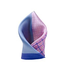 Tossido Blue Printed Silk Pocket Square-image-60