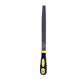 Jon bhandari Flat Bastard Coarse Cut Hand File 6 Inch (15.24 cm Without Handle) Cast Iron Dark Grey PVC Handle Smooth Finish for Metal, Wood & General Purpose Use-34