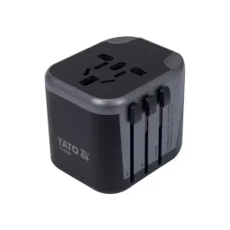 Yato Universal Travel Adapter Without Cable Black Color and 880 to 1840 W Power, YT-81301-26