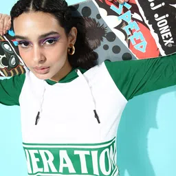 abof Women Attractive Multi-Coloured Typography Asymmetry Sweatshirt-30