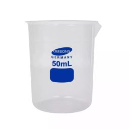 Omsons Germany 50 ml Clear Polypropylene Beaker Euro Design 583/2 Pack of 12 Pcs-19