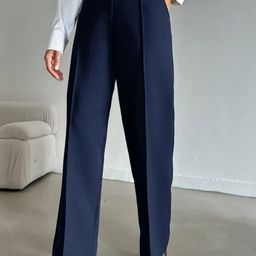 Next One Women Smart Straight Fit High-Rise Easy Wash Pleated Trousers-picture-31